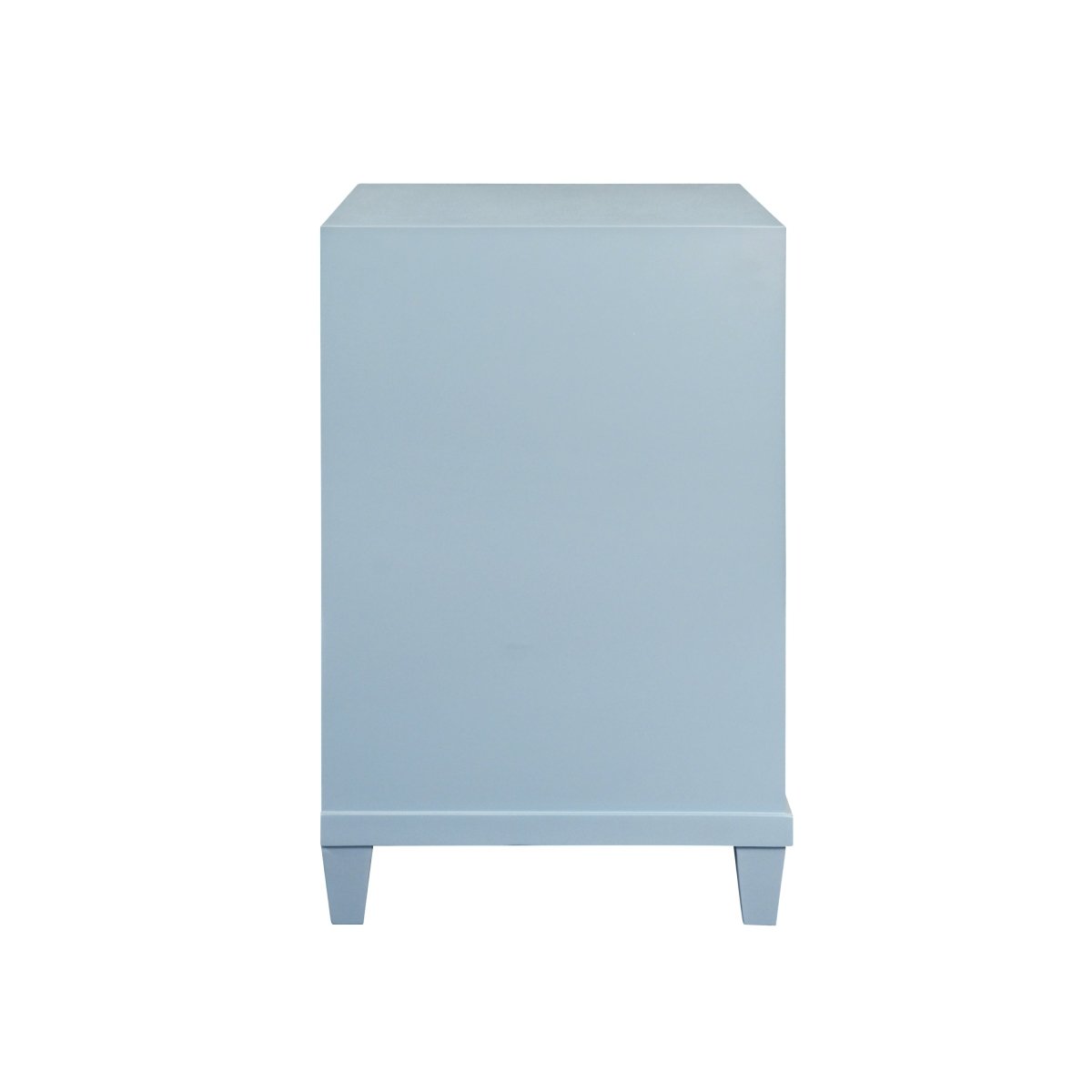 Novalie Light Blue Side Table by Worlds Away at Fig Linens and Home - Back of Matte Lacquer Finish