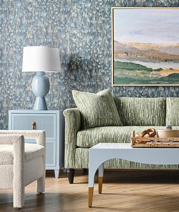 Novalie Light Blue Side Table by Worlds Away - Lifestyle at Fig Linens and Home