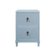 Novalie Light Blue Side Table by Worlds Away at Fig Linens and Home - Front View of Night Stand