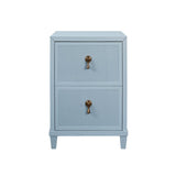 Novalie Light Blue Side Table by Worlds Away at Fig Linens and Home - Front View of Night Stand