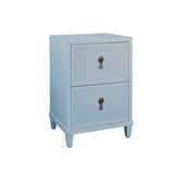 Novalie Light Blue Side Table by Worlds Away at Fig Linens and Home - Angle View of End Table