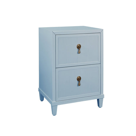 Novalie Light Blue Side Table by Worlds Away at Fig Linens and Home - Angle View of End Table