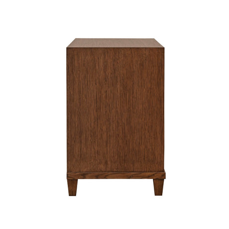 Worlds Away Novalie Provincial Brown Oak Side Table at Fig Linens and Home - Back View