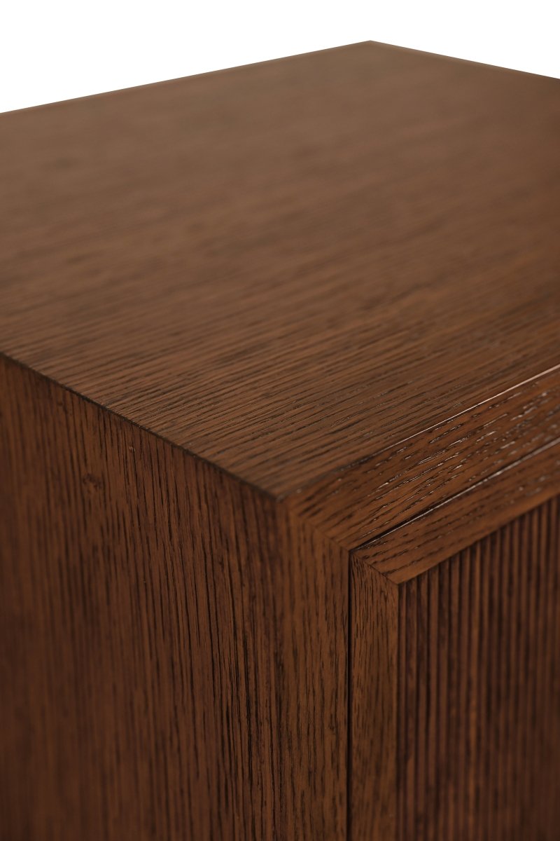 Worlds Away Novalie Provincial Brown Oak Side Table at Fig Linens and Home - Wood Finish View