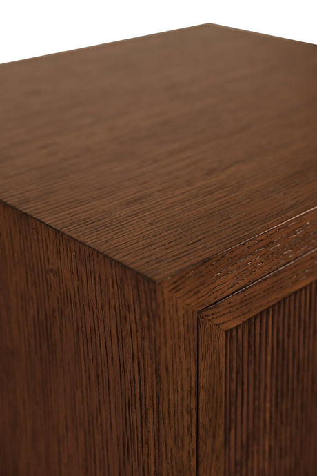 Worlds Away Novalie Provincial Brown Oak Side Table at Fig Linens and Home - Wood Finish View