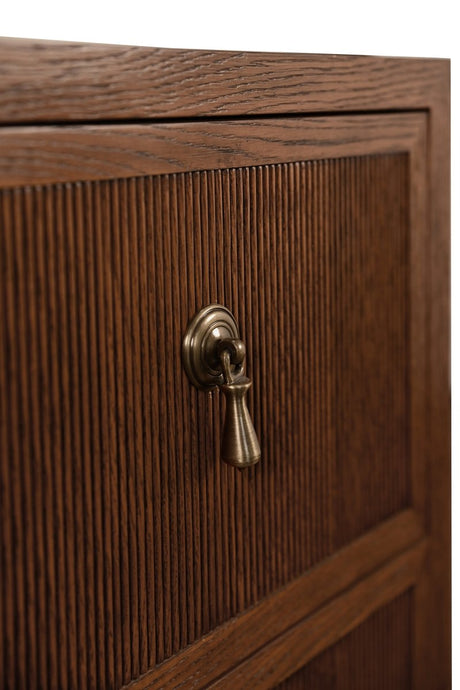 Worlds Away Novalie Provincial Brown Oak Side Table at Fig Linens and Home - Hardware View 2