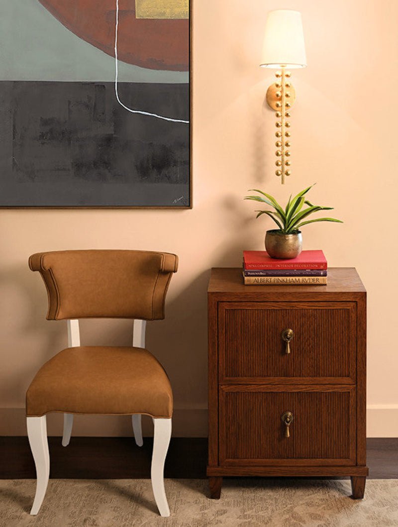 Worlds Away Novalie Provincial Brown Oak Side Table at Fig Linens and Home - Lifestyle