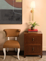 Worlds Away Novalie Provincial Brown Oak Side Table at Fig Linens and Home - Lifestyle