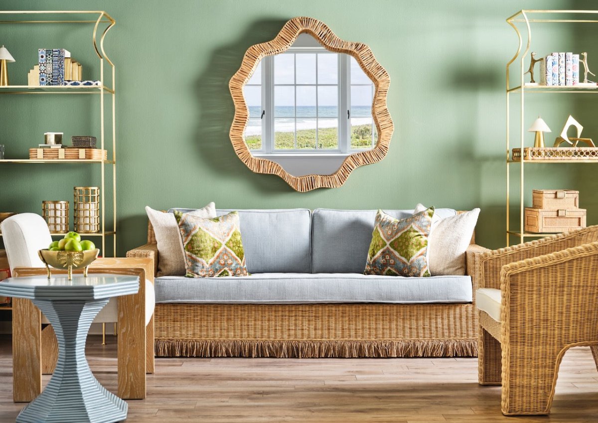 Octavia Light Blue Large Occasional Table by Worlds Away 29.5" H x 36" DIA Light Blue at FIG LINENS AND HOME 4