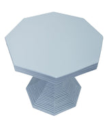 Octavia Light Blue Small Rattan Reeded Table by Worlds Away 23.5" H x 24.25" DIA Light Blue at FIG LINENS AND HOME 7