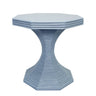 Octavia Light Blue Small Rattan Reeded Table by Worlds Away 23.5" H x 24.25" DIA Light Blue at FIG LINENS AND HOME 2
