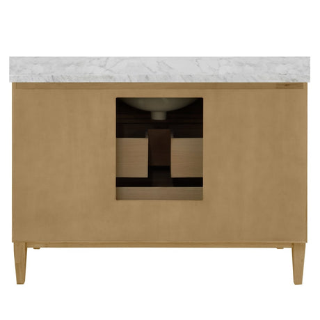 Odin Cerused Oak 48" Bath Vanity | Worlds Away Bathroom Vanity Cabinet at Fig Linens and Home View 4