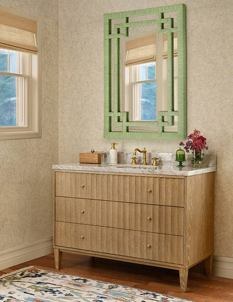 Odin Cerused Oak 48" Bath Vanity | Worlds Away Bathroom Vanity Cabinet - Lifestyle View