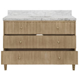 Odin Cerused Oak 48" Bath Vanity | Worlds Away Bathroom Vanity Cabinet at Fig Linens and Home View 3