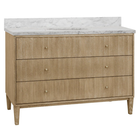 Odin Cerused Oak 48" Bath Vanity | Worlds Away Bathroom Vanity Cabinet at Fig Linens and Home View 1