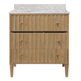 Odin Cerused Oak Bath Vanity by Worlds Away 34.25"H x 30.5"W x 21.625"D Cerused Oak at FIG LINENS AND HOME 5