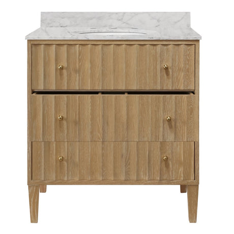 Odin Cerused Oak Bath Vanity by Worlds Away 34.25"H x 30.5"W x 21.625"D Cerused Oak at FIG LINENS AND HOME 5