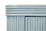 Opal Light Blue Rattan Buffet Cabinet by Worlds Away at Fig Linens and Home - Rattan Reed Detail