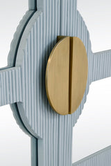 Opal Light Blue Rattan Buffet Cabinet by Worlds Away at Fig Linens and Home - Hardware Detail