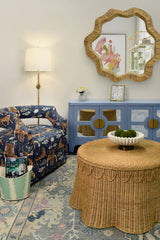 Opal Light Blue Rattan Buffet Cabinet by Worlds Away at Fig Linens and Home - Lifestyle 3
