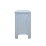 Opal Light Blue Rattan Buffet Cabinet by Worlds Away at Fig Linens and Home - Side View