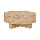 Oslo Burlwood Coffee Table by Worlds Away | Round Thick Top Coffee Table at Fig Linens and Home 2