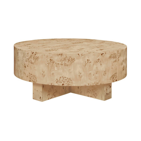 Oslo Burlwood Coffee Table by Worlds Away | Round Thick Top Coffee Table at Fig Linens and Home 2