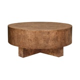 Oslo Dark Burlwood Coffee Table by Worlds Away | Round Coffee Table at Fig Linens and Home 1