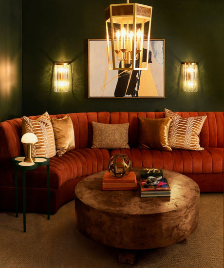 Oslo Dark Burlwood Coffee Table by Worlds Away | Round Coffee Table at Fig Linens and Home 2