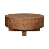 Oslo Dark Burlwood Round Coffee Table by Worlds Away | Fig Linens and Home