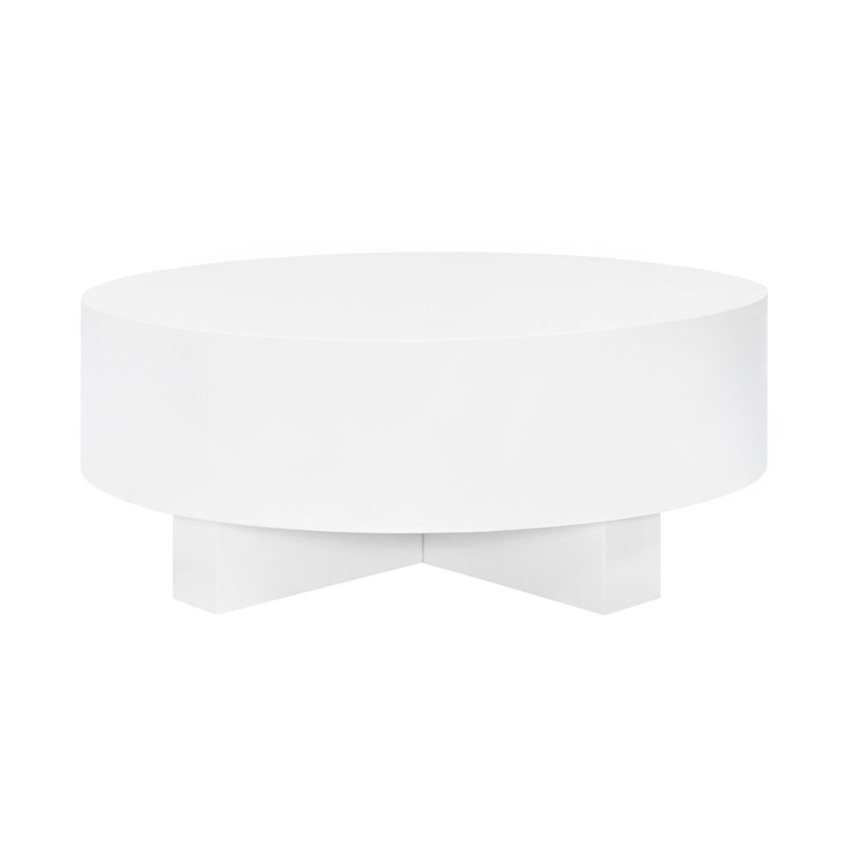 Worlds Away Oslo White Coffee Table at Fig Linens and Home - White Round Coffee Table 2