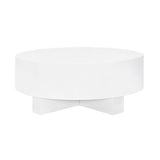 Worlds Away Oslo White Coffee Table at Fig Linens and Home - White Round Coffee Table 2