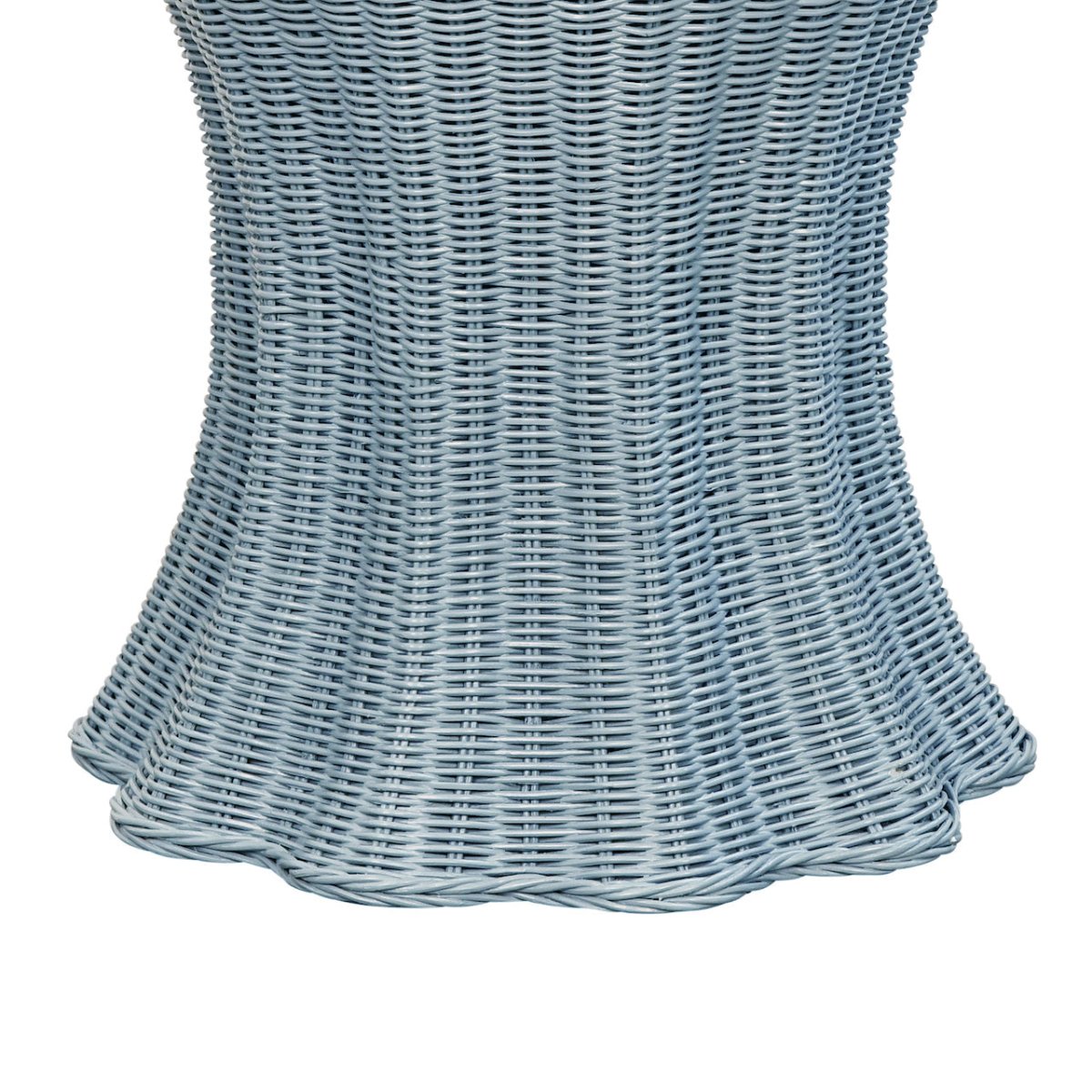 Worlds Away Paisley Light Blue Rattan Stool at Fig Linens and Home - Detail 3