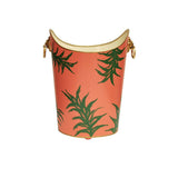 Palm Design Oval Wastebasket with Lion Handles by Worlds Away at Fig Linens and Home