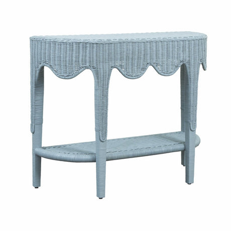 Worlds Away Paloma Light Blue Console Table at Fig Linens and Home - Angle