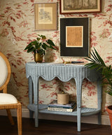 Worlds Away Paloma Light Blue Console Table at Fig Linens and Home - Lifestyle 2