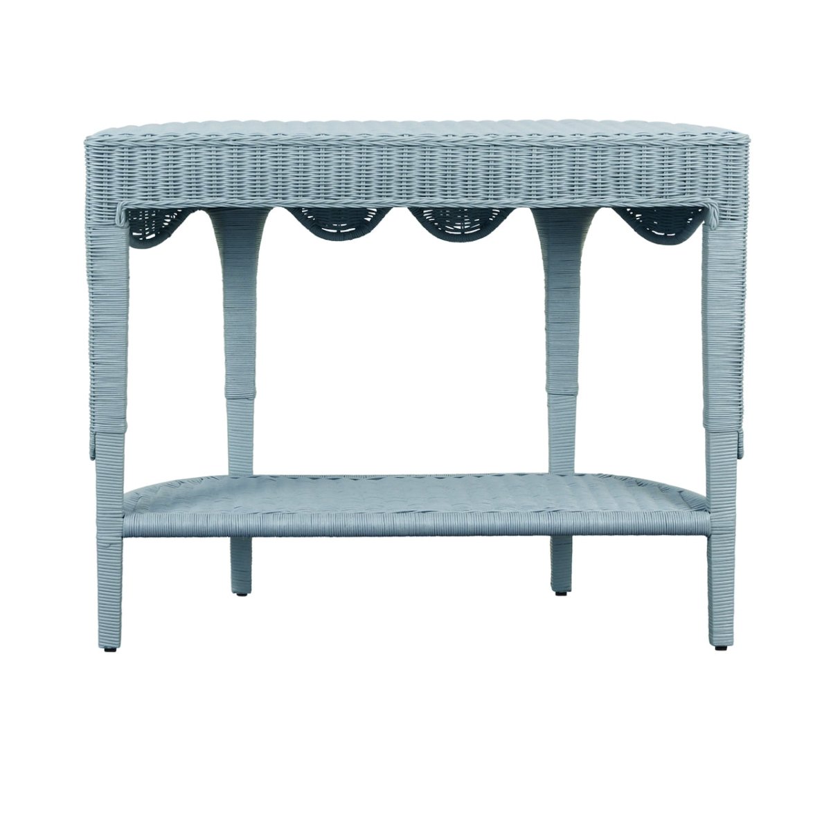 Worlds Away Paloma Light Blue Console Table at Fig Linens and Home - Back