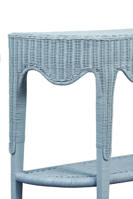 Worlds Away Paloma Light Blue Console Table at Fig Linens and Home - Detail