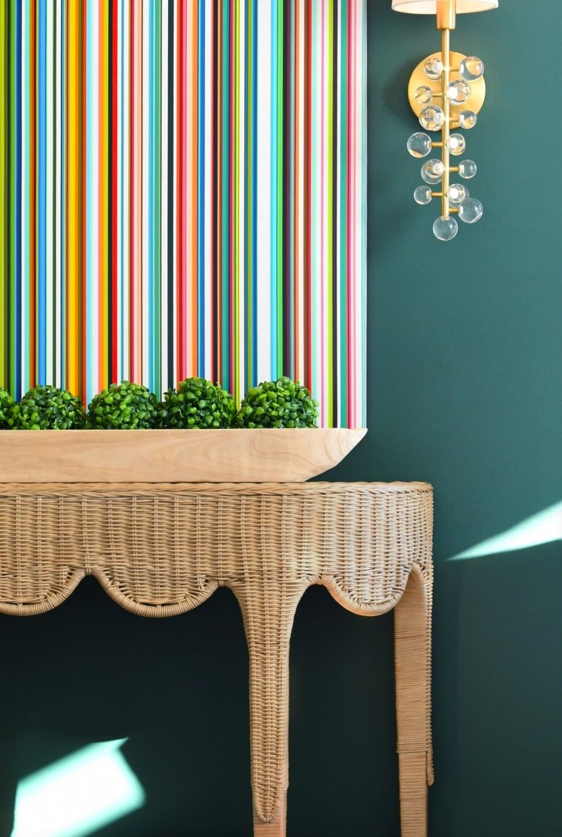 Paloma Scalloped Demi-Lune Rattan Console by Worlds Away - Lifestyle View at Fig Linens and Home 2