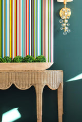 Paloma Scalloped Demi-Lune Rattan Console by Worlds Away - Lifestyle View at Fig Linens and Home 2