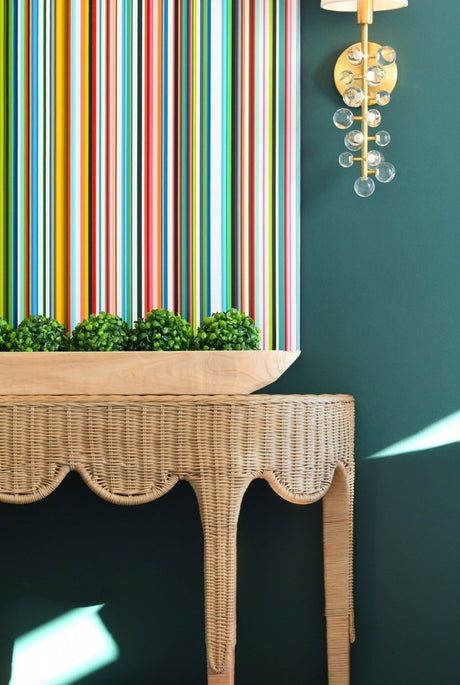 Paloma Scalloped Demi-Lune Rattan Console by Worlds Away - Lifestyle View at Fig Linens and Home 2