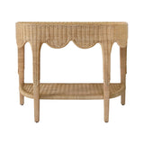 Paloma Scalloped Demi-Lune Rattan Console by Worlds Away - Front View at Fig Linens and Home