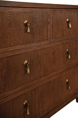 Worlds Away Provincial Brown Oak Dresser | Dresser at Fig Linens and Home - Detail of Front View 1