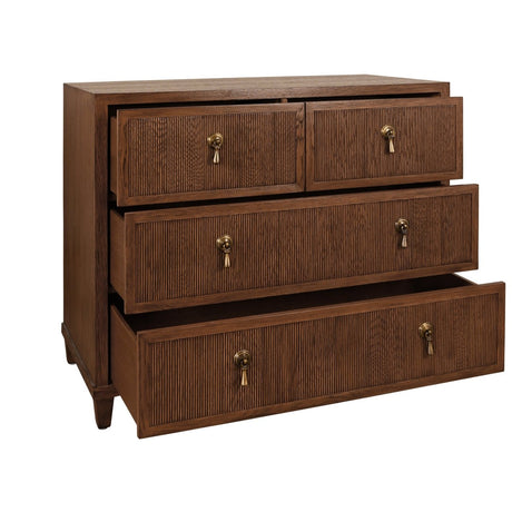 Worlds Away Provincial Brown Oak Dresser | Dresser at Fig Linens and Home - Open Drawer View