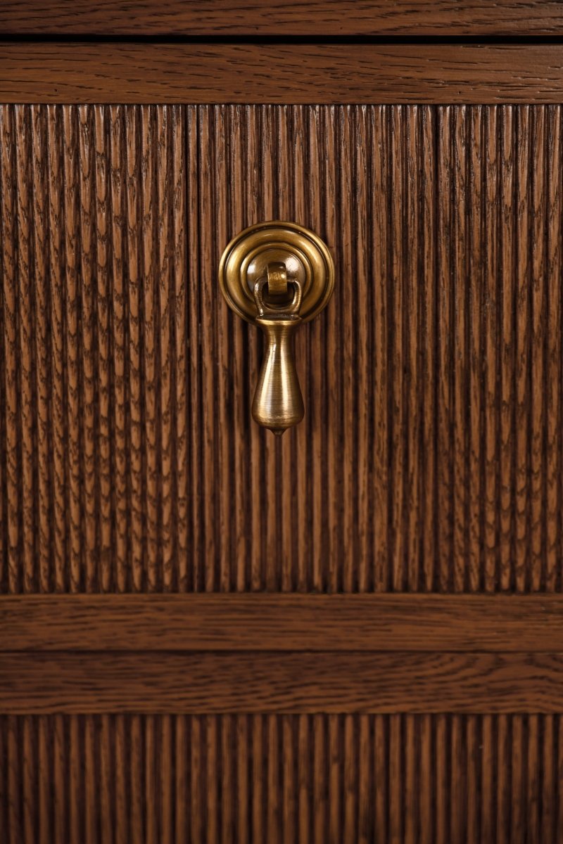 Worlds Away Provincial Brown Oak Dresser | Dresser at Fig Linens and Home - Hardware Detail View