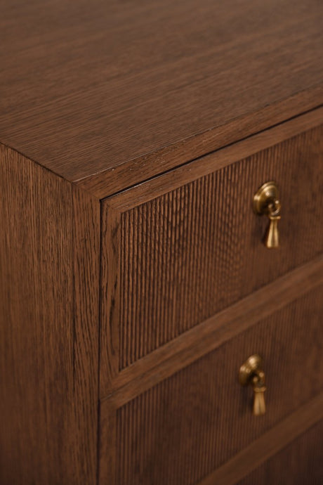 Worlds Away Provincial Brown Oak Dresser | Dresser at Fig Linens and Home - Detail of Front View 2