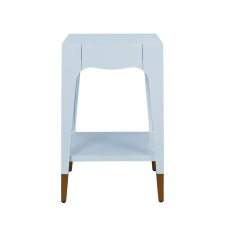 Patti Light Blue Side Table by Worlds Away at Fig Linens and Home - Front View 1