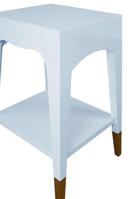 Patti Light Blue Side Table by Worlds Away at Fig Linens and Home - Angle View 4