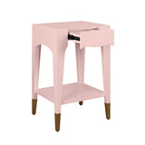 Patti Pink Side Table by Worlds Away | Petite End Table Angle View 1 at Fig Linens and Home