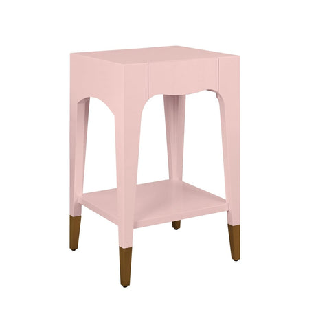 Patti Pink Side Table by Worlds Away | Petite End Table Angle View 2 at Fig Linens and Home